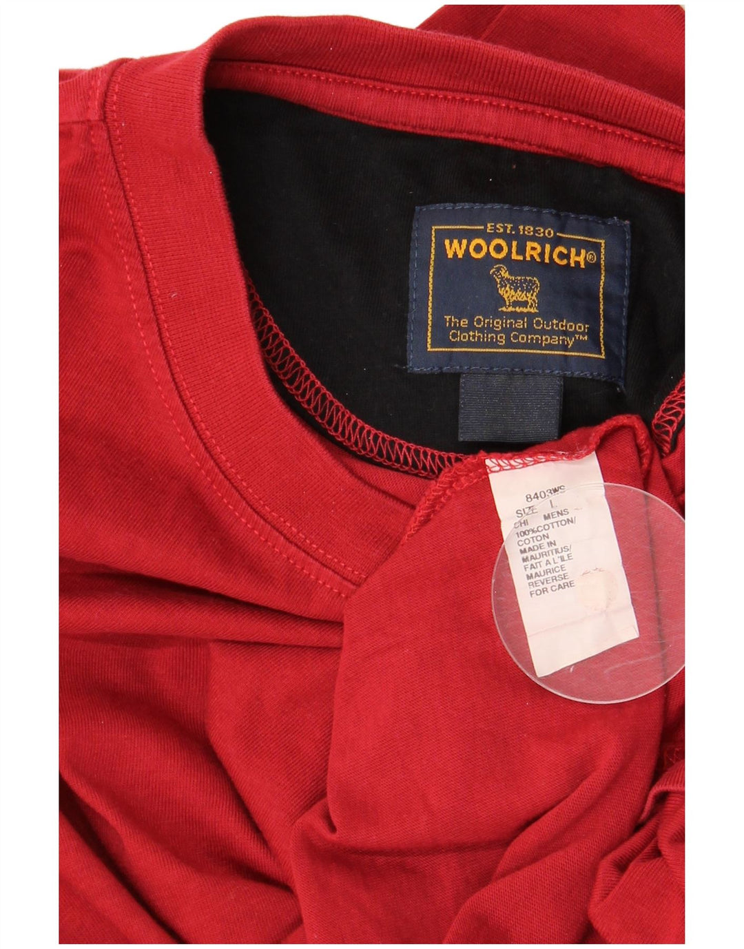 Мужской топ Woolrich с рукавом 3/4, большой красный хлопок
