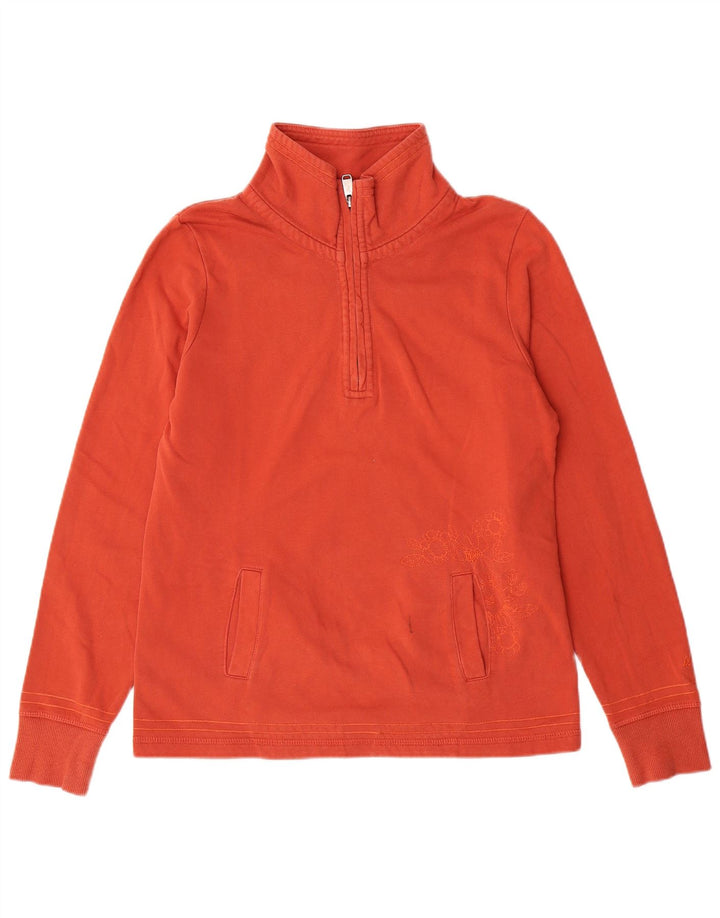 MANTARAY Womens Oversized Sweatshirt Jumper UK 10 Small Orange Floral