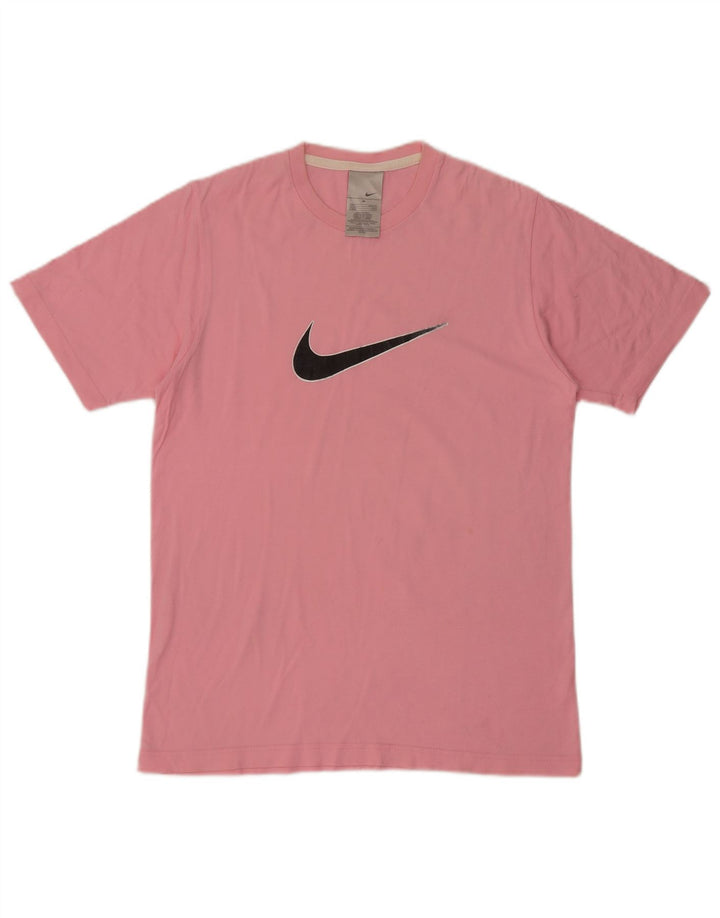 Мужская футболка с рисунком Nike, хлопковый топ среднего розового цвета
