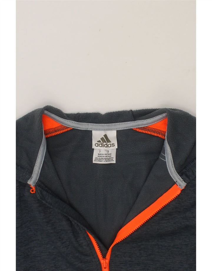 ADIDAS Boys Zip Hoodie Sweater 6-7 Years Grey Flecked Polyester Vintage Adidas and Second-Hand Adidas from Messina Hembry 