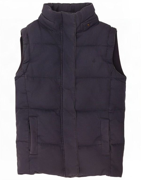 Jack Wills Womens Padded Gilet UK 10 Small Navy Blue