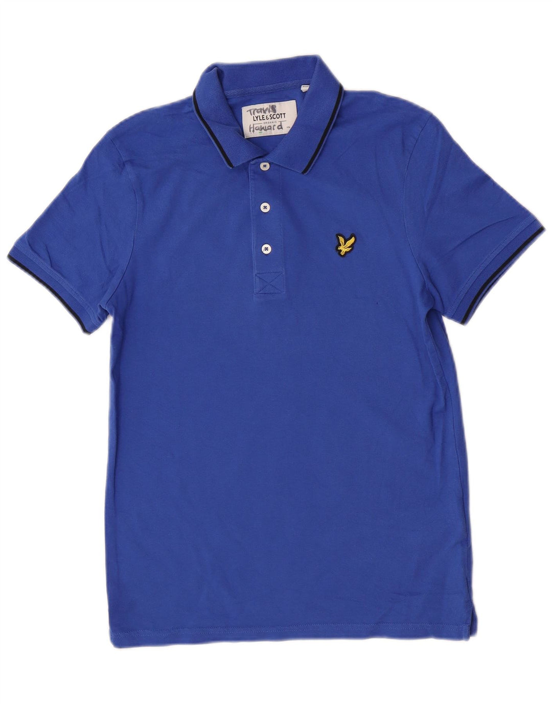 Мужская рубашка-поло Lyle & Scott, маленькая синяя, хлопок