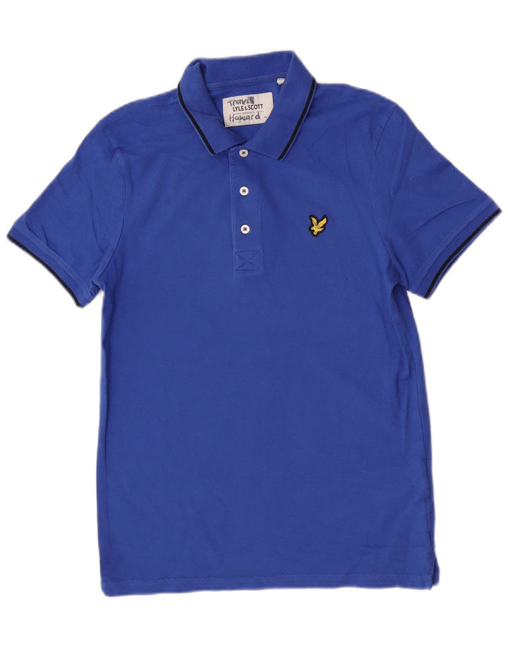 Мужская рубашка-поло Lyle & Scott, маленькая синяя, хлопок