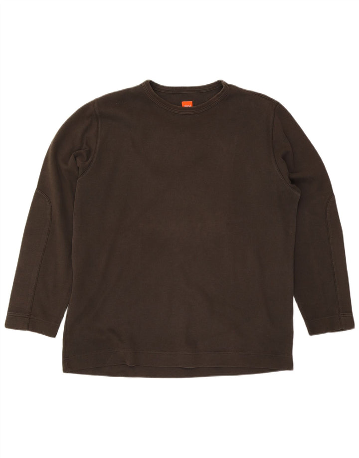 Мужской топ Hugo Boss с длинным рукавом 2XL, цвет хаки, хлопок