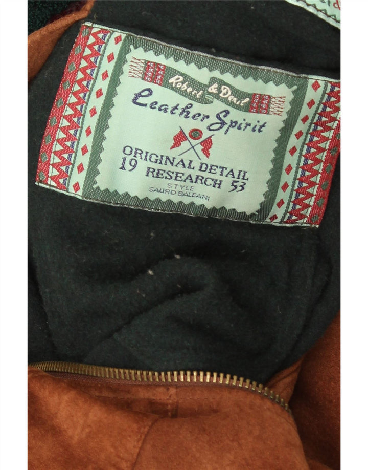 Винтажное мужское замшевое пальто UK 40, большое коричневое