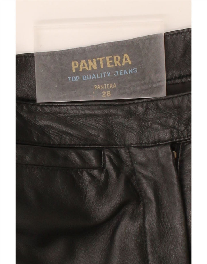 PANTERA Womens Leather Trousers W28 L34 Black Leather Vintage Pantera and Second-Hand Pantera from Messina Hembry 