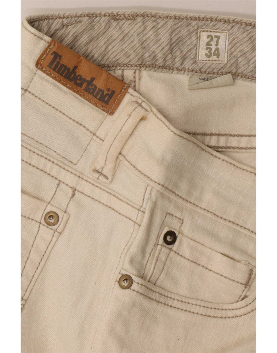 Женские прямые джинсы Timberland W27 L28 из белого хлопка