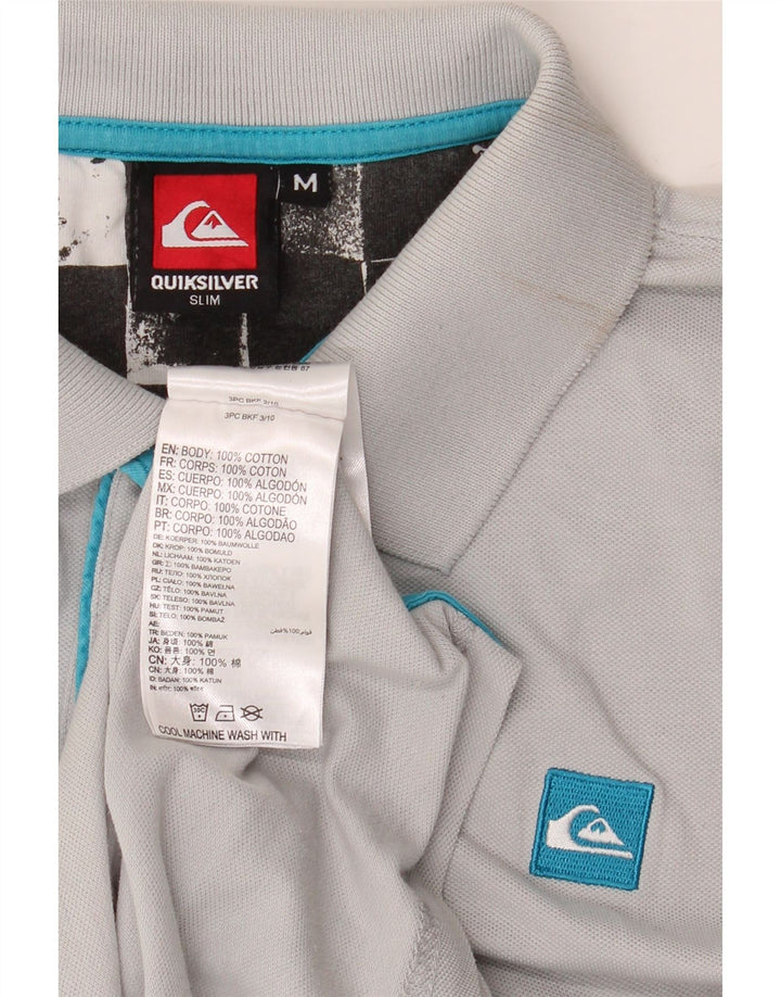 Мужская рубашка-поло приталенного кроя Quiksilver, хлопок среднего серого цвета