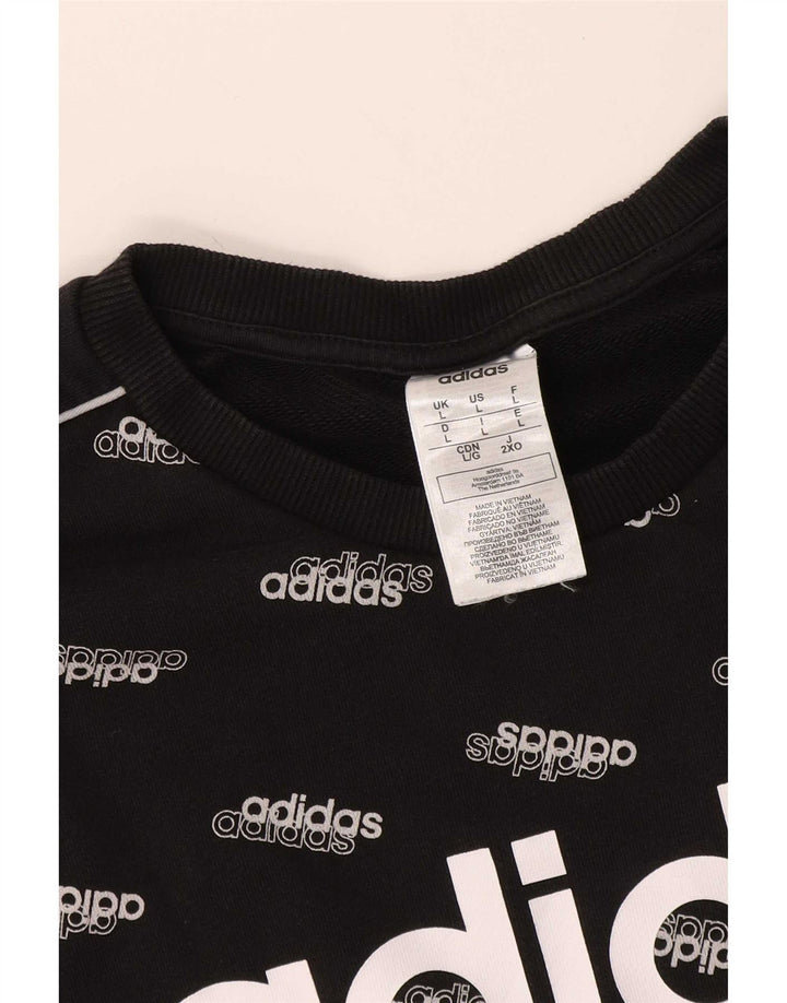 Мужской свитер с рисунком Adidas, большой черный хлопковый джемпер