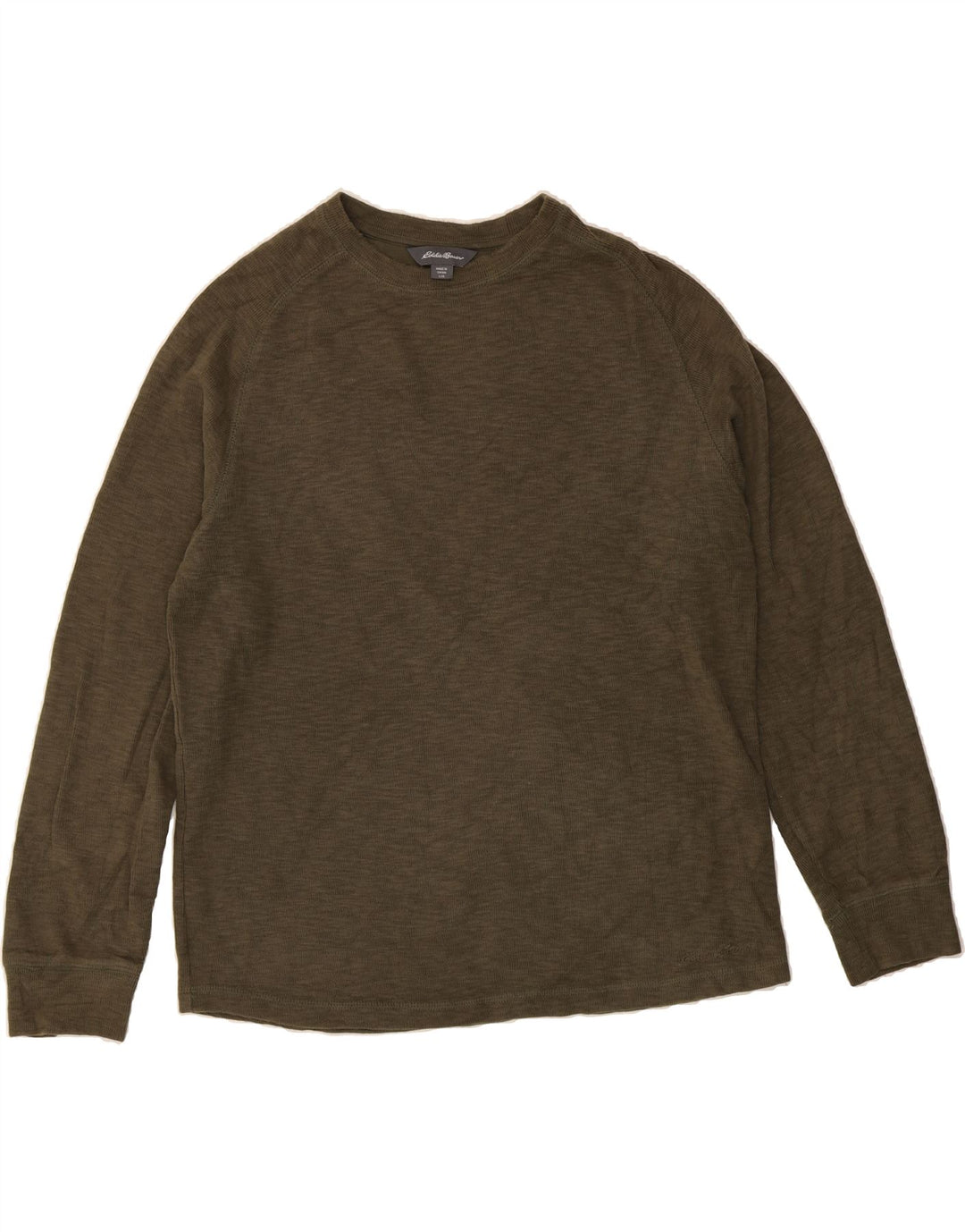 EDDIE BAUER Womens Top Long Sleeve UK 16 Large Khaki Cotton Vintage Eddie Bauer and Second-Hand Eddie Bauer from Messina Hembry 