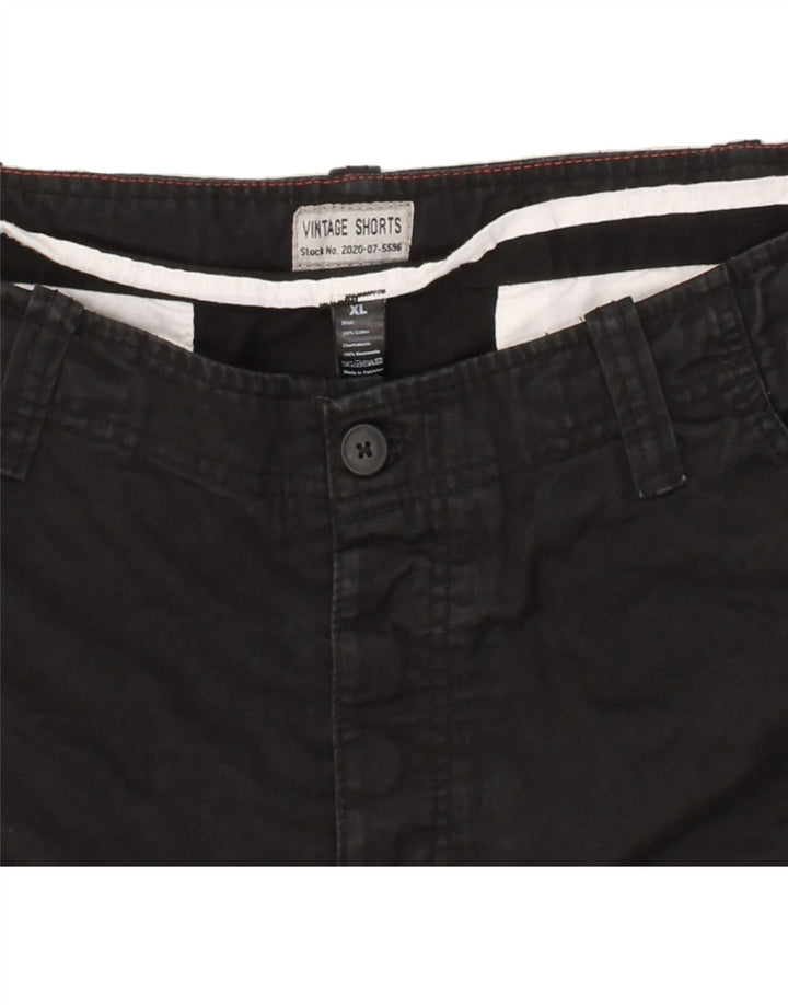 VINTAGE Womens Cargo Shorts XL W36  Black Cotton Vintage Vintage and Second-Hand Vintage from Messina Hembry 