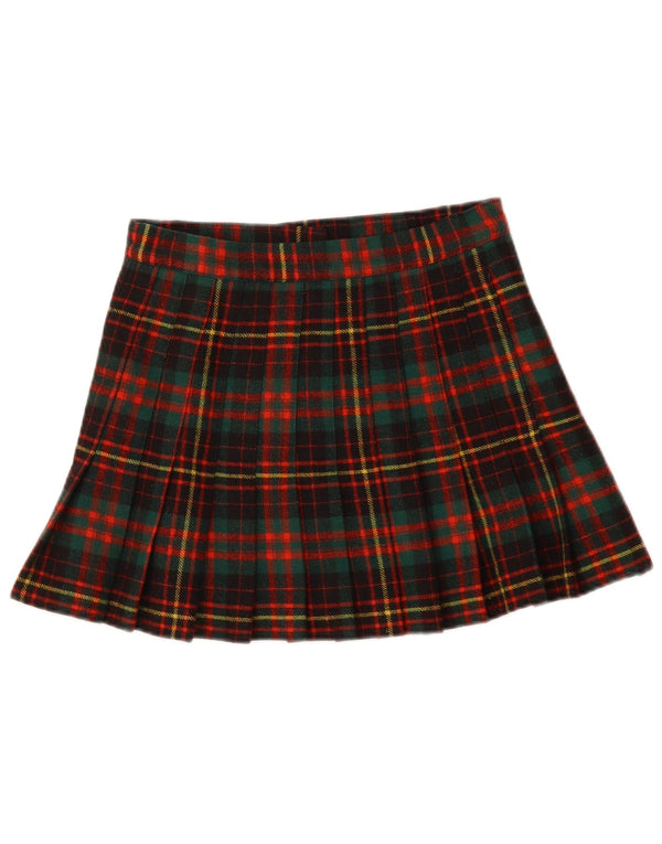 Винтажная женская плиссированная юбка с запахом IT 42 Medium W28 Разноцветная клетка