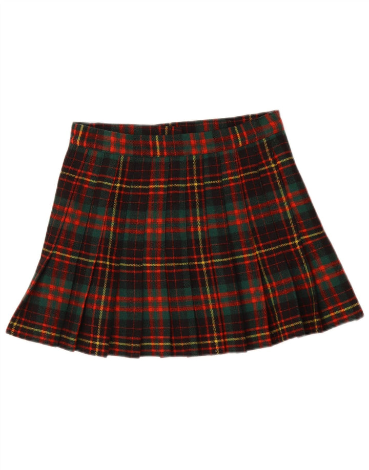 Винтажная женская плиссированная юбка с запахом IT 42 Medium W28 Разноцветная клетка