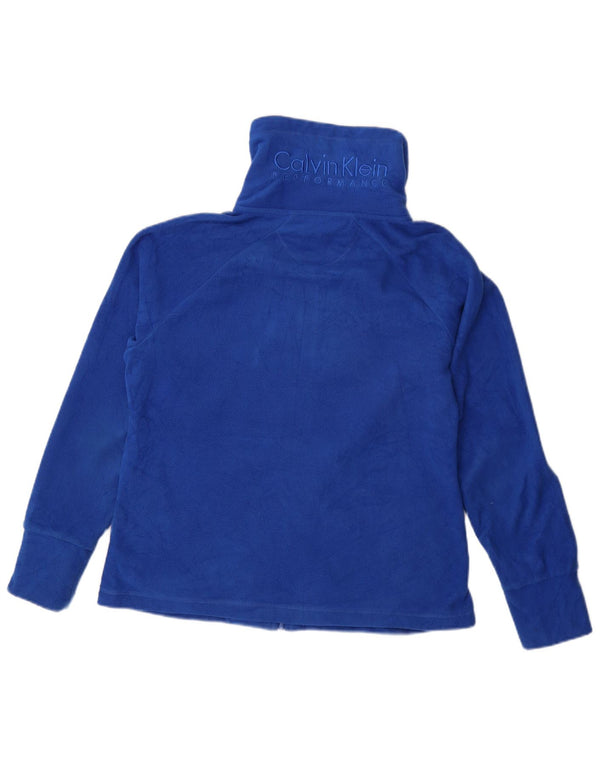 Женская флисовая куртка с графическим рисунком CALVIN KLEIN UK 14, средний синий полиэстер