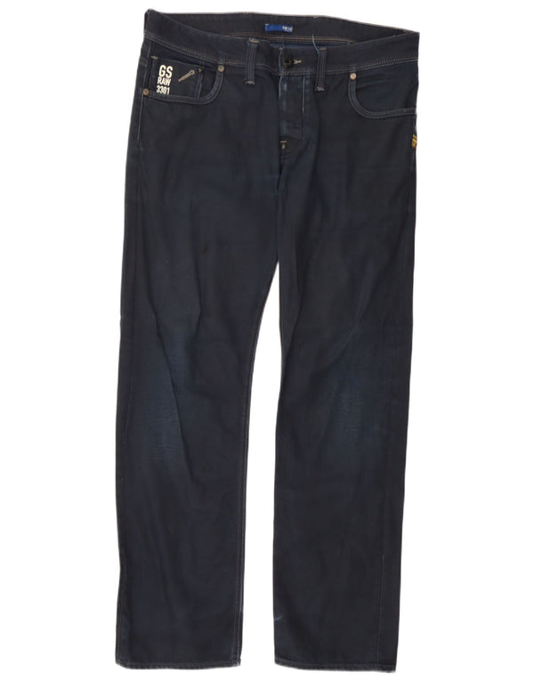 Мужские джинсы G-Star Attacc Low Straight W34 L32 Темно-синие, хлопок