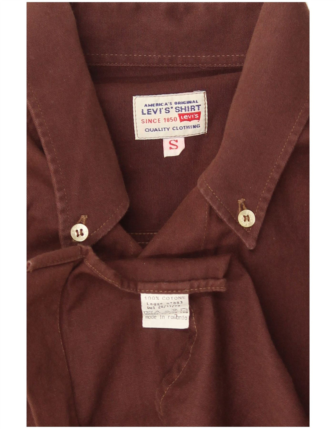 Мужская рубашка Levi's, маленькая коричневая, хлопок