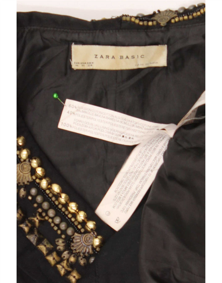 Женский жилет Zara UK 12, средний черный хлопок