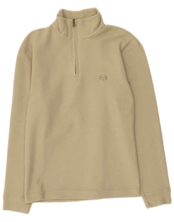 Vintage Womens Zip Neck Fleece Jumper Medium Green