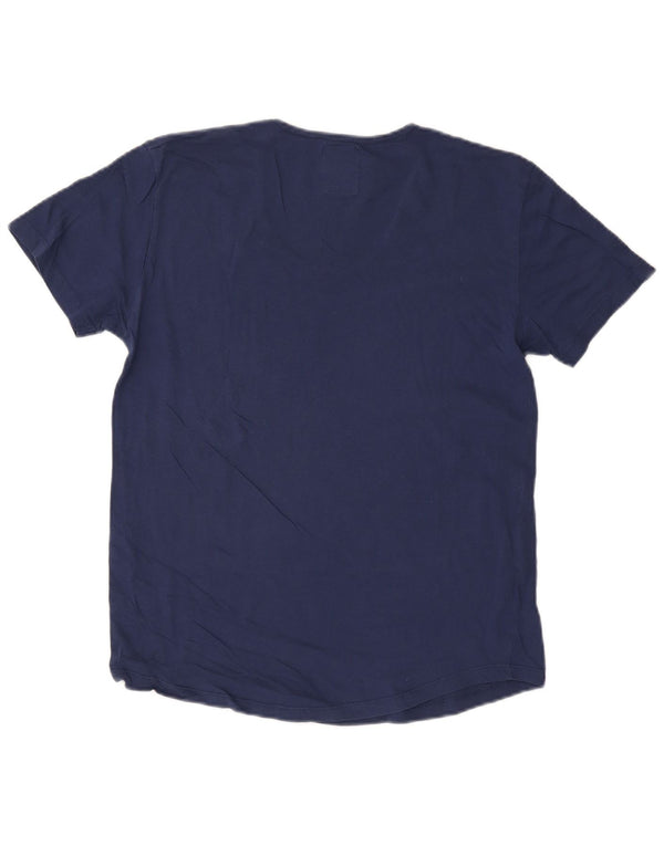 Женская футболка ZARA Top UK 14, большой размер, темно-синий, хлопок