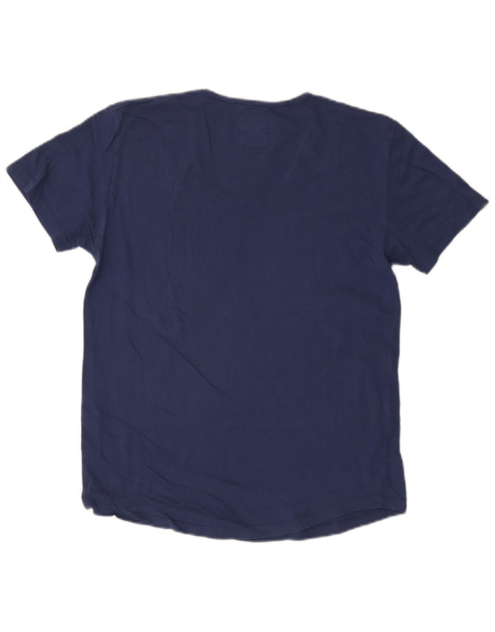 Женская футболка ZARA Top UK 14, большой размер, темно-синий, хлопок