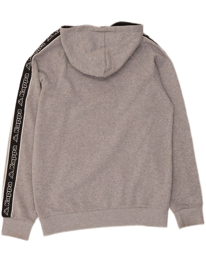 KAPPA Mens Graphic Hoodie Jumper Medium Grey Polyester Vintage Kappa and Second-Hand Kappa from Messina Hembry 