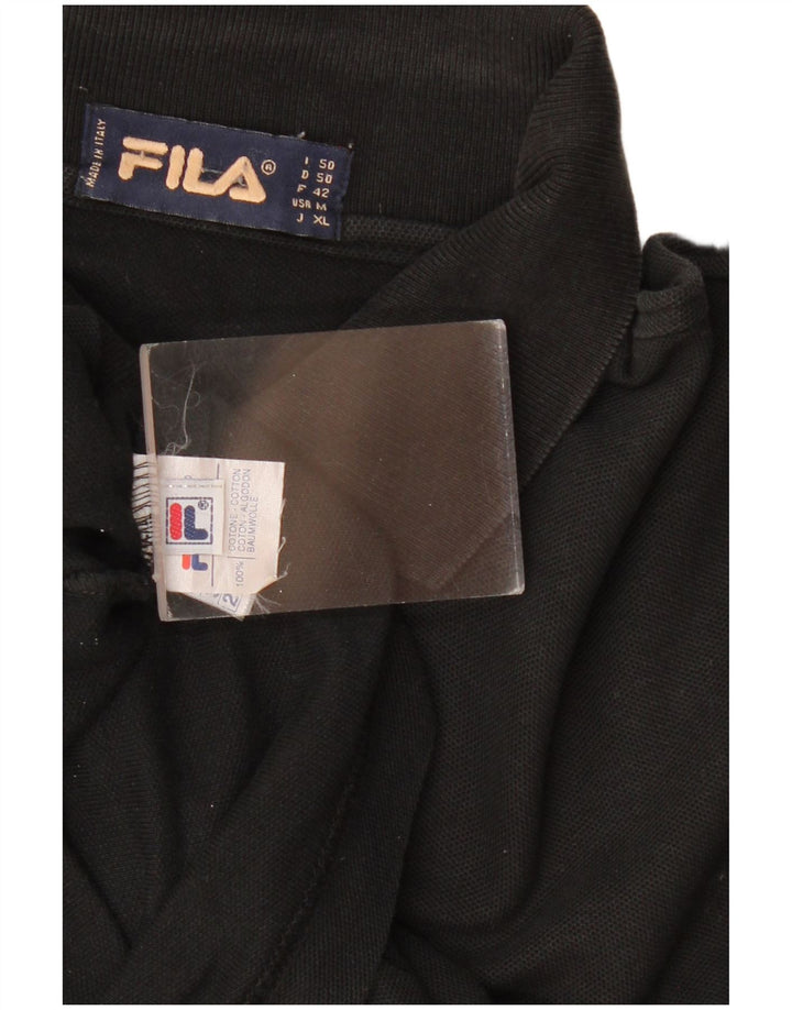Мужская рубашка поло Fila IT 50 с длинным рукавом, средний черный хлопок