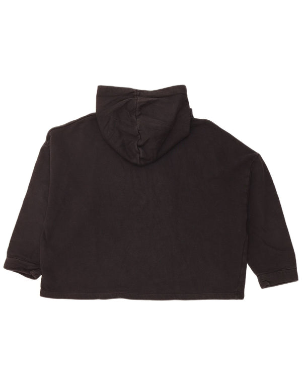 GUESS Женский джемпер с капюшоном оверсайз с рукавом 3/4 и графикой UK 8, маленький черный