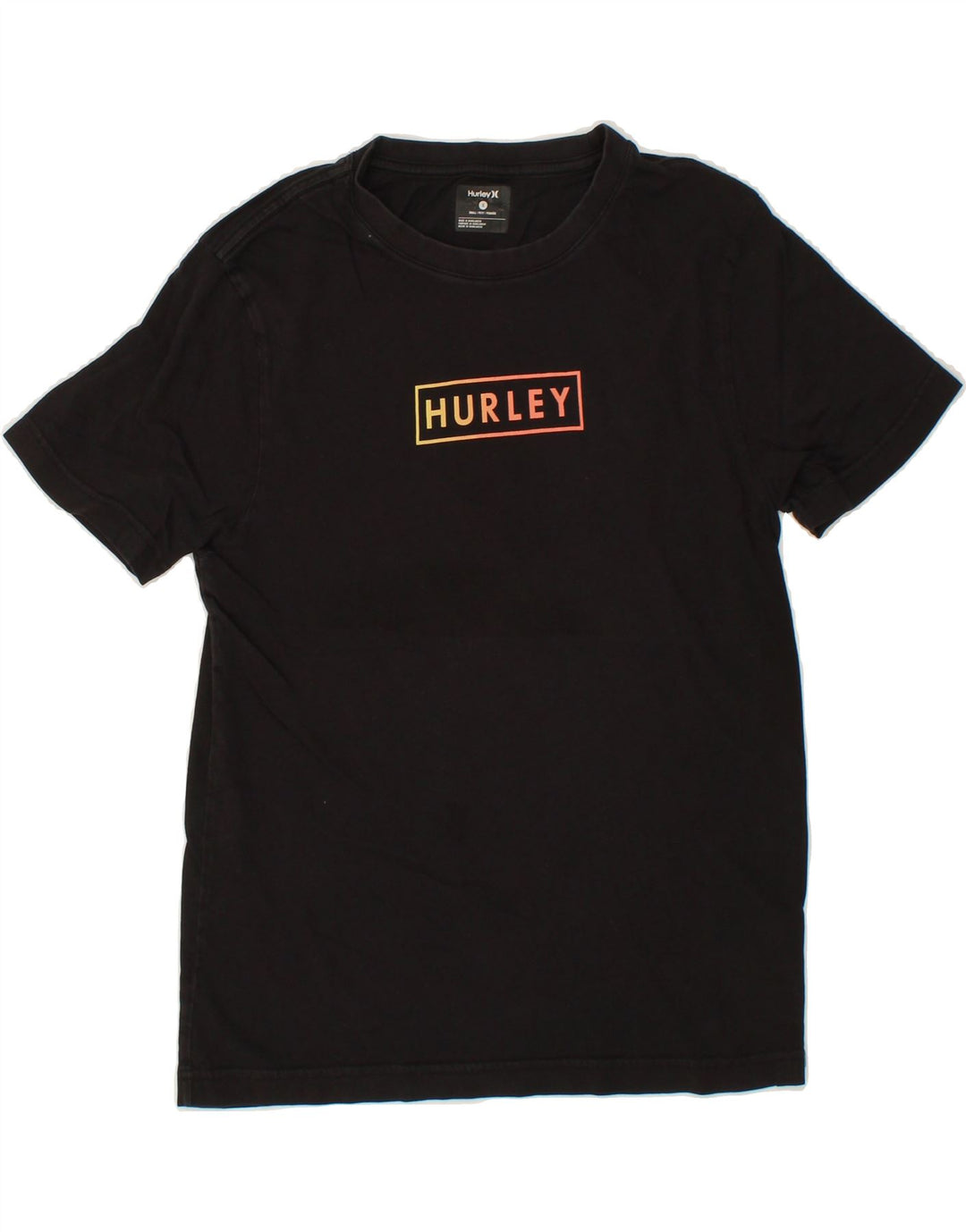 HURLEY Mens Graphic T-Shirt Top Small Black Cotton Vintage Hurley and Second-Hand Hurley from Messina Hembry 