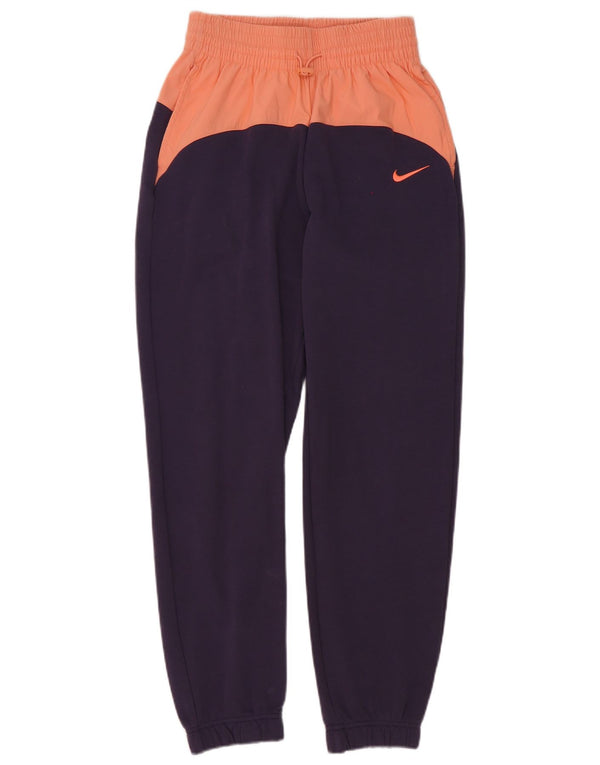 Женские спортивные брюки Nike Joggers UK 6 XS, фиолетовые, хлопковые с цветными блоками