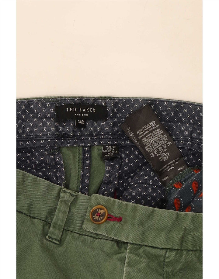Мужские брюки-чиносы Ted Baker Regular W34 L30, зеленые хлопковые