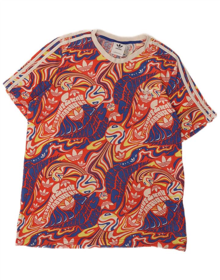Adidas Мужская футболка с рисунком Топ среднего размера, разноцветный хлопок