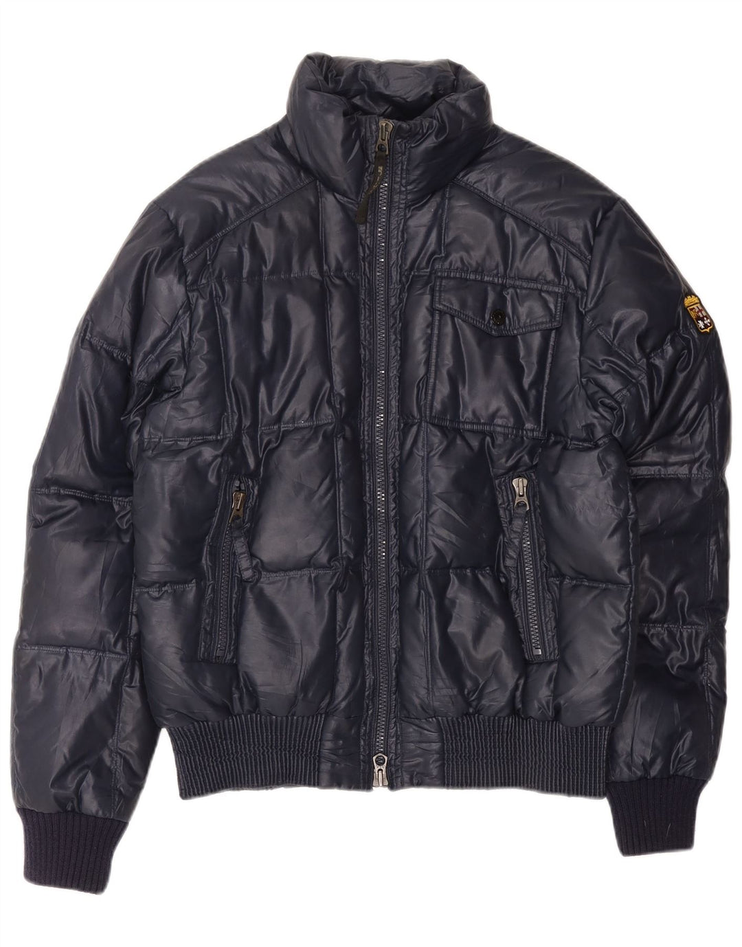 Мужская стеганая куртка Marina Militare UK 40, большой темно-синий полиэстер