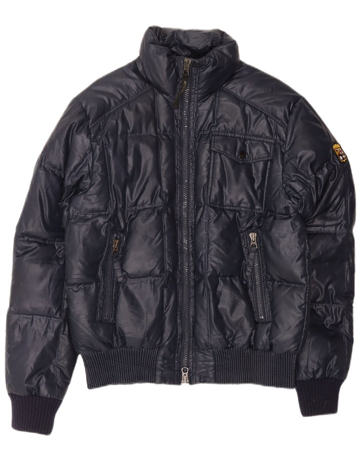 Мужская стеганая куртка Marina Militare UK 40, большой темно-синий полиэстер