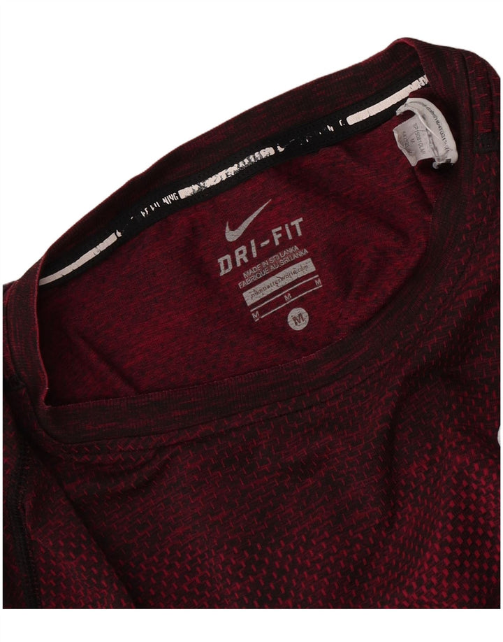 Мужская футболка Nike Dri Fit среднего цвета, бордовая с крапинками