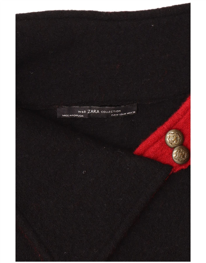 Женский джемпер с отложным воротником ZARA UK 14, средний красный цвет с цветными блоками