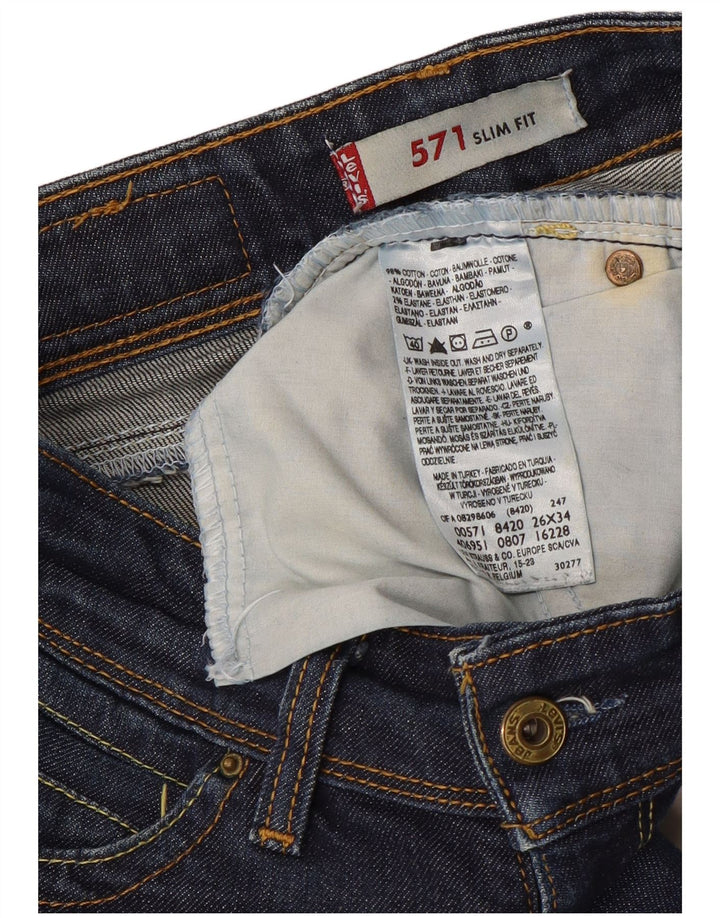 Женские джинсы LEVI'S 571 Slim W26 L34 Темно-синие