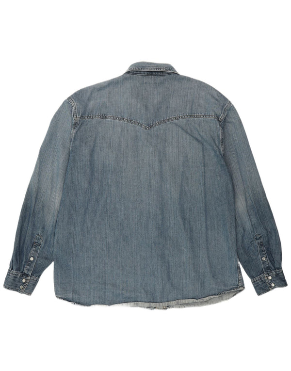 Мужская джинсовая рубашка WRANGLER 2XL, синяя, хлопок