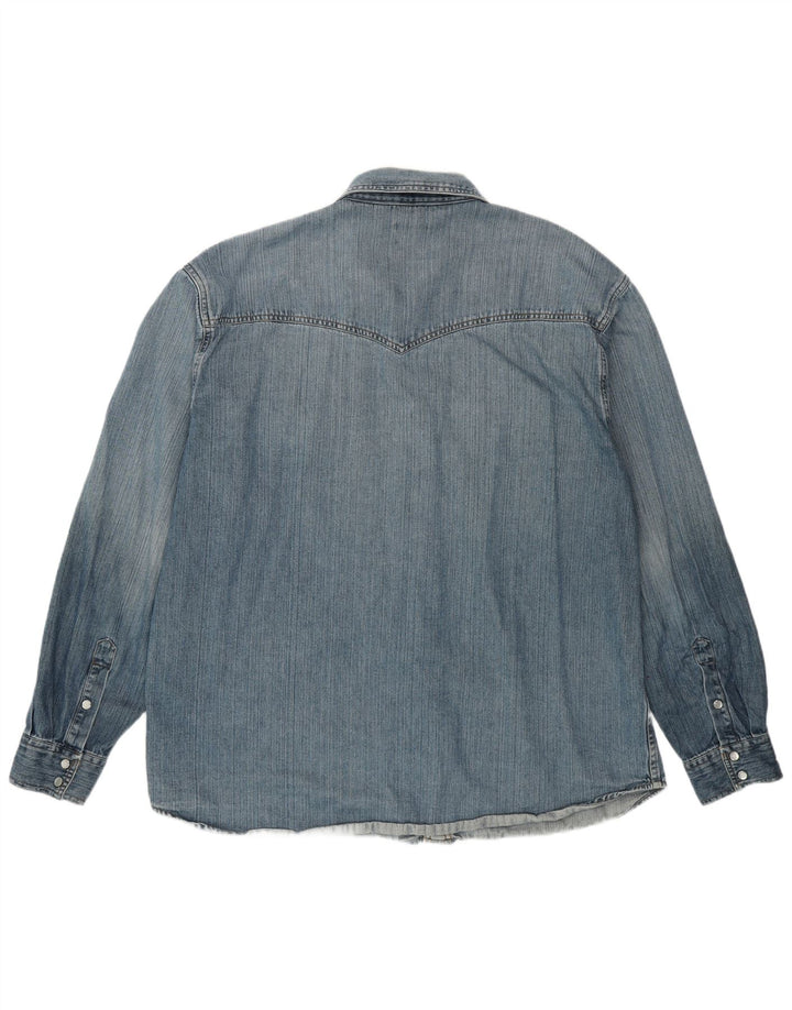 Мужская джинсовая рубашка WRANGLER 2XL, синяя, хлопок