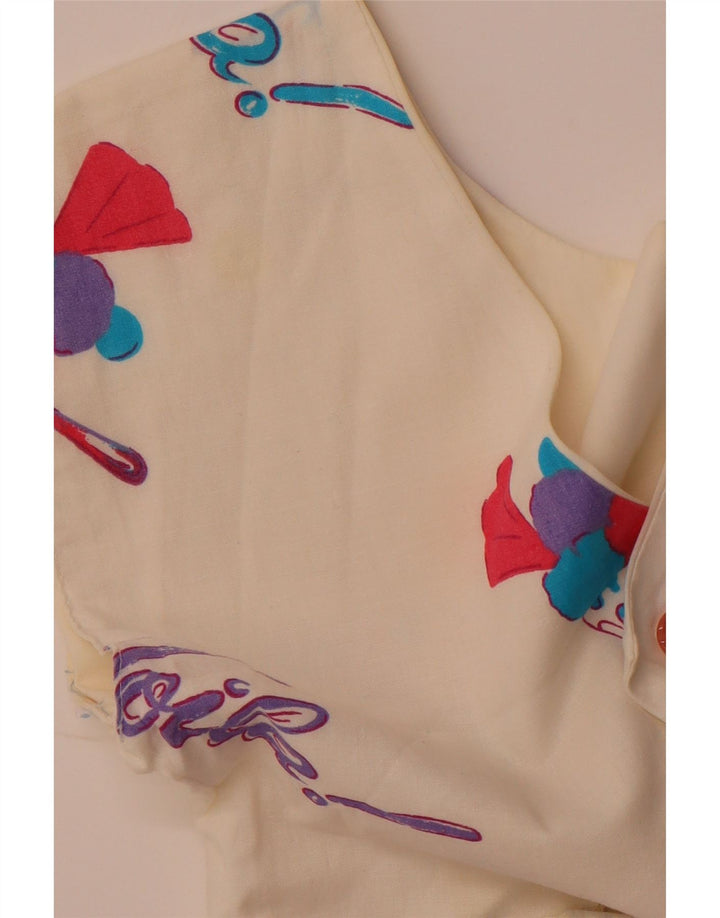 ВИНТАЖНОЕ женское платье А-силуэта без рукавов с абстрактным узором, Великобритания, 8, маленькое белое