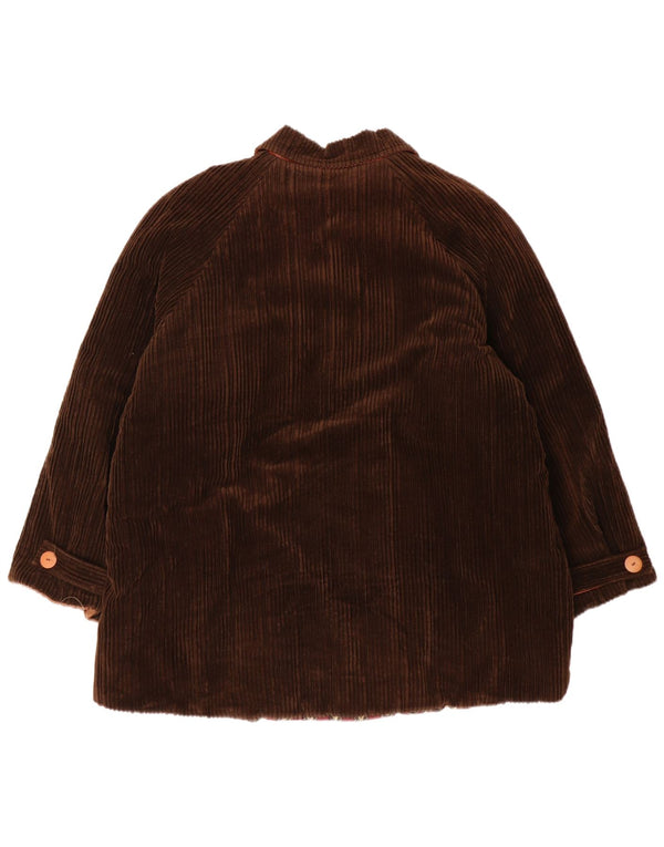 Винтажная женская вельветовая куртка оверсайз UK 14, хлопковый средний коричневый цвет