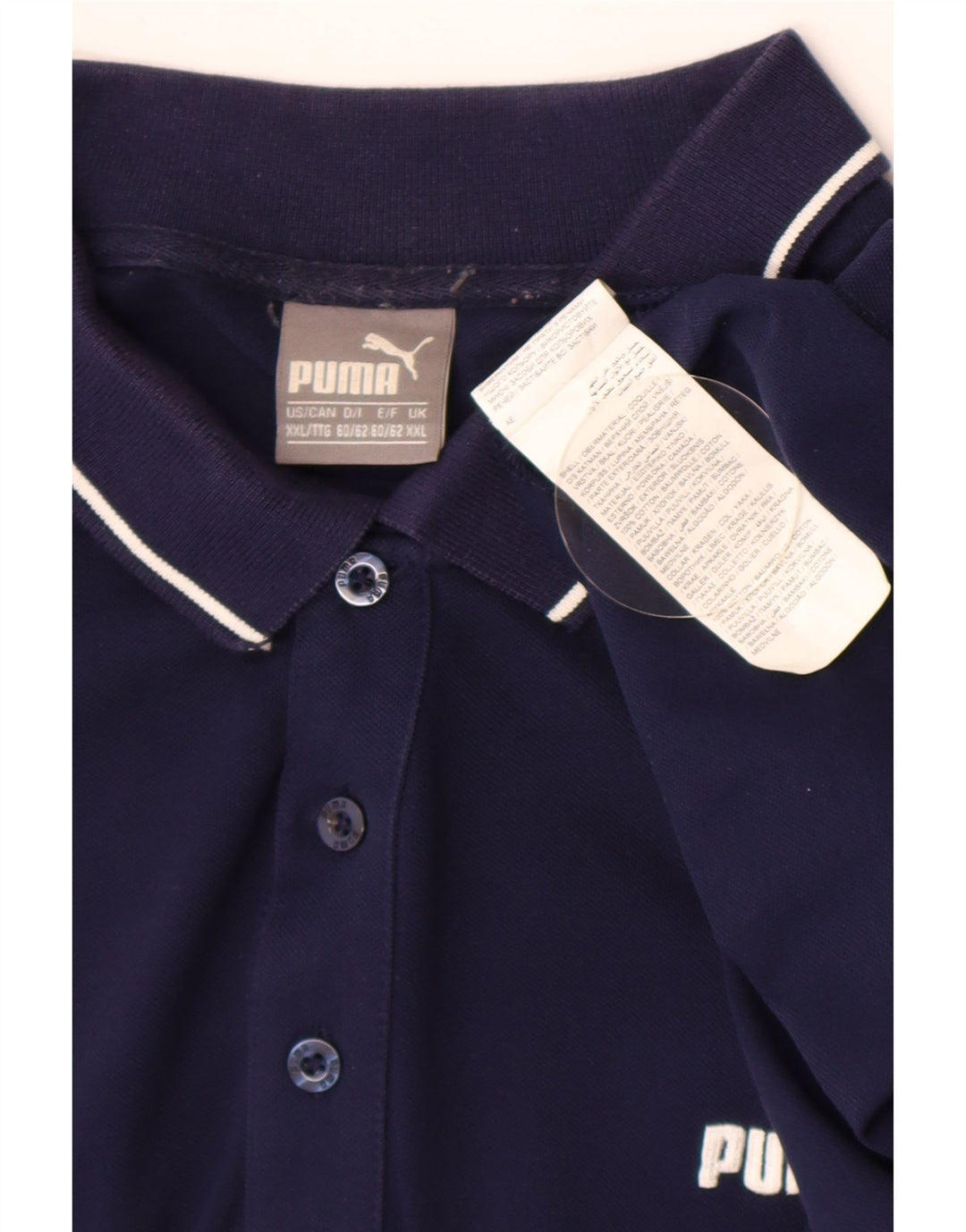 Мужская рубашка-поло Puma 2XL темно-синяя, хлопок
