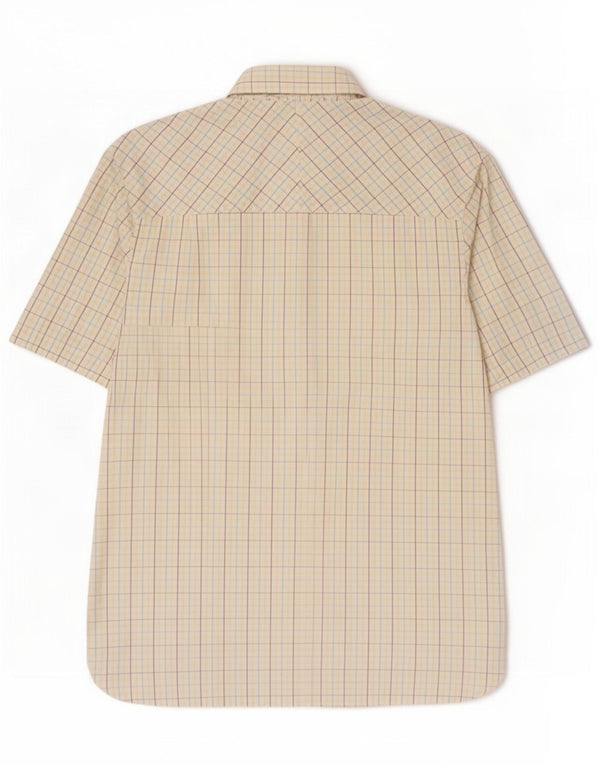 Мужская рубашка с коротким рукавом Fred Perry, большая белая клетка, хлопок