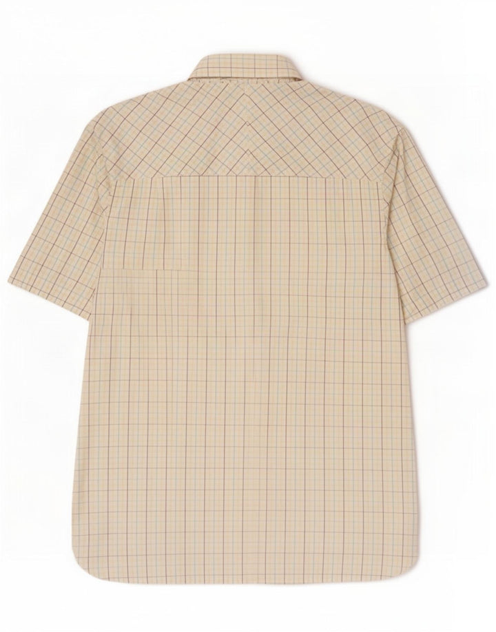 Мужская рубашка с коротким рукавом Fred Perry, большая белая клетка, хлопок