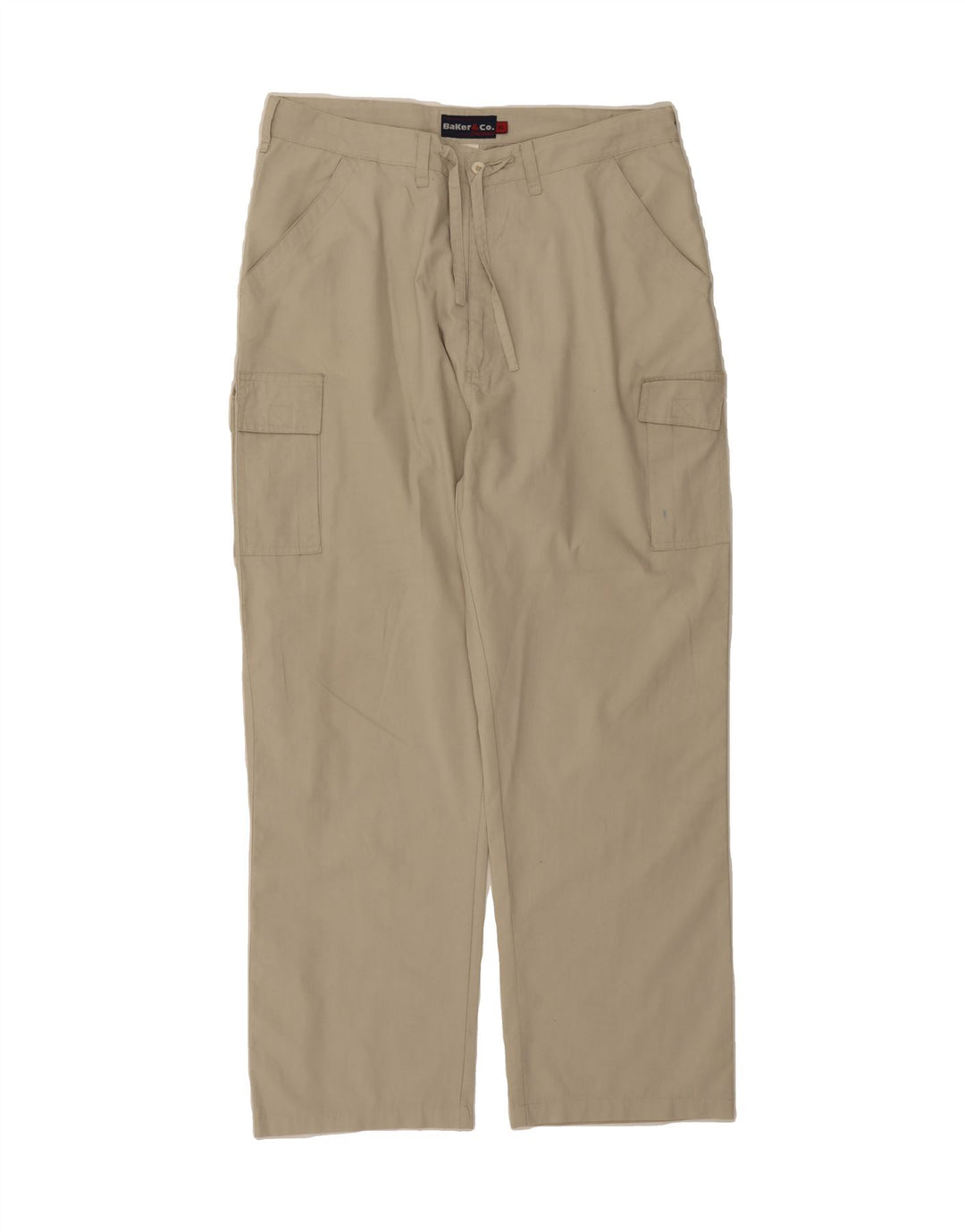 VINTAGE Mens Straight Cargo Trousers XL W34 L29 Beige Polyester Vintage Vintage and Second-Hand Vintage from Messina Hembry 