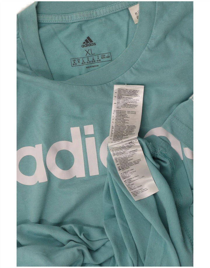 Женская футболка с рисунком ADIDAS Top UK 20/22 XL, синяя, хлопок