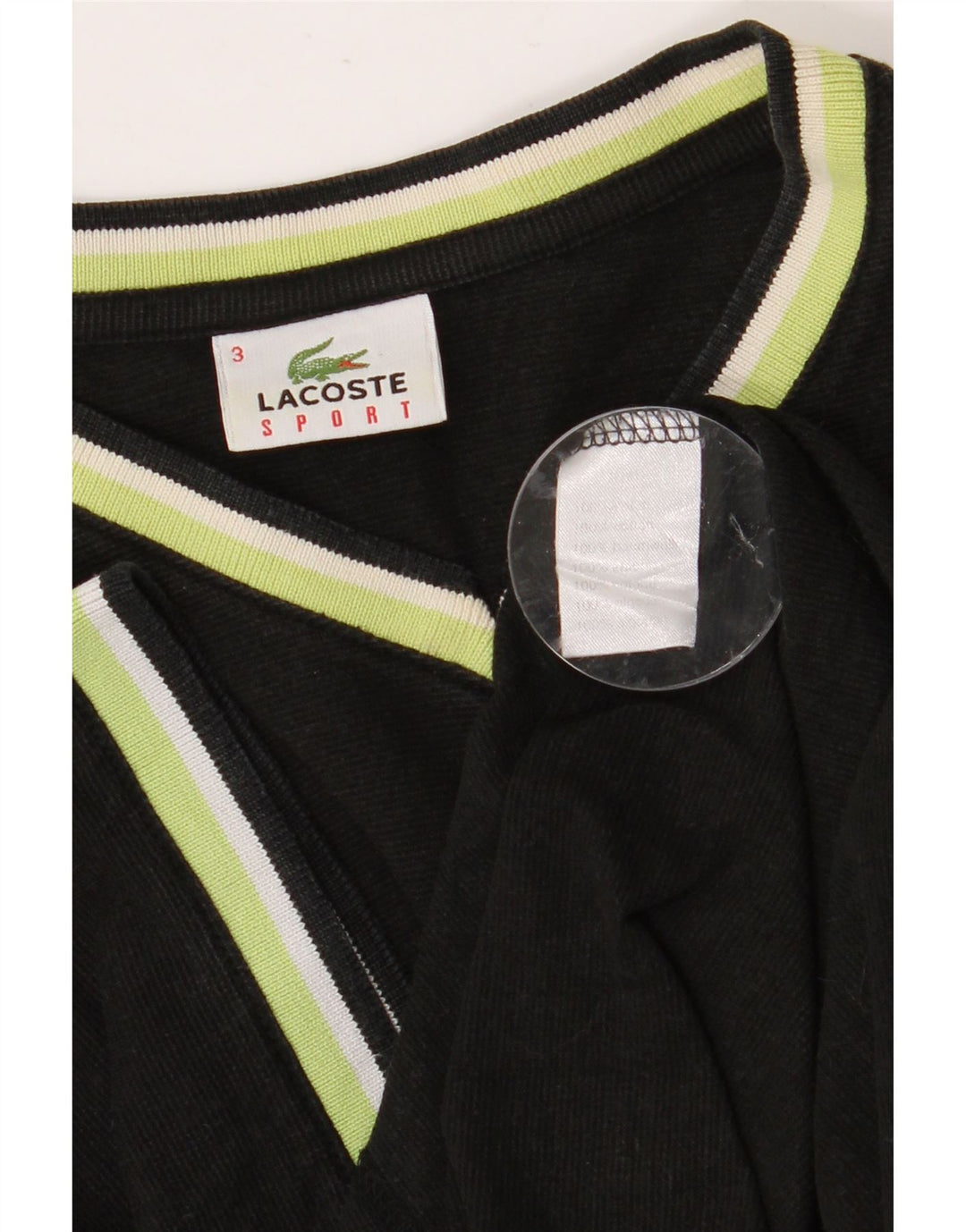 Мужская футболка LACOSTE, размер 3, маленькая, черная, хлопок