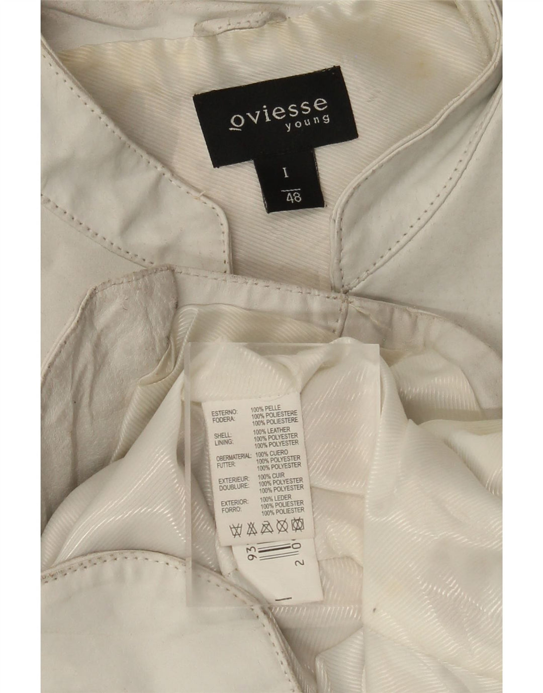 Куртка женская кожаная Ovisesse IT 48 XL Белая кожа