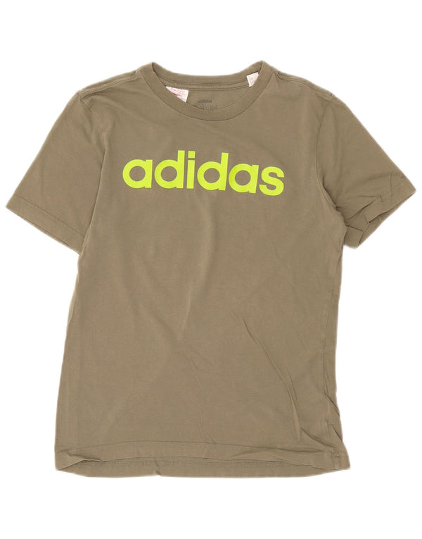 Adidas Boys Graphic T-Shirt Top 13-14 Years Green Cotton