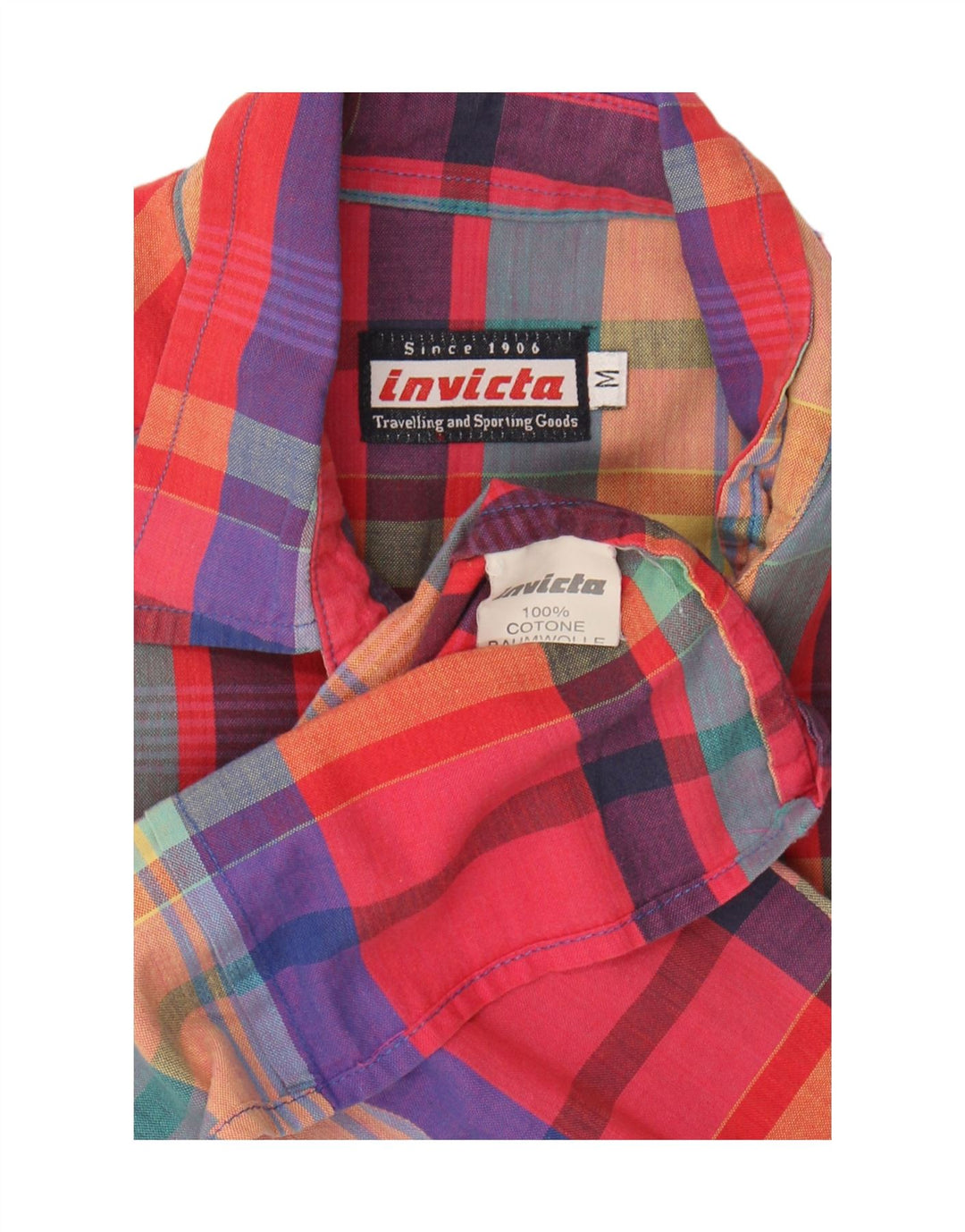 Женская рубашка без рукавов Invicta UK 12, средний размер, разноцветная клетка, хлопок