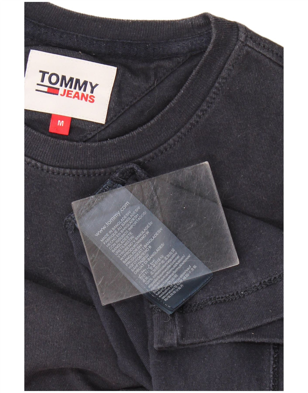 TOMMY HILFIGER Mens T-Shirt Top Medium Navy Blue Cotton